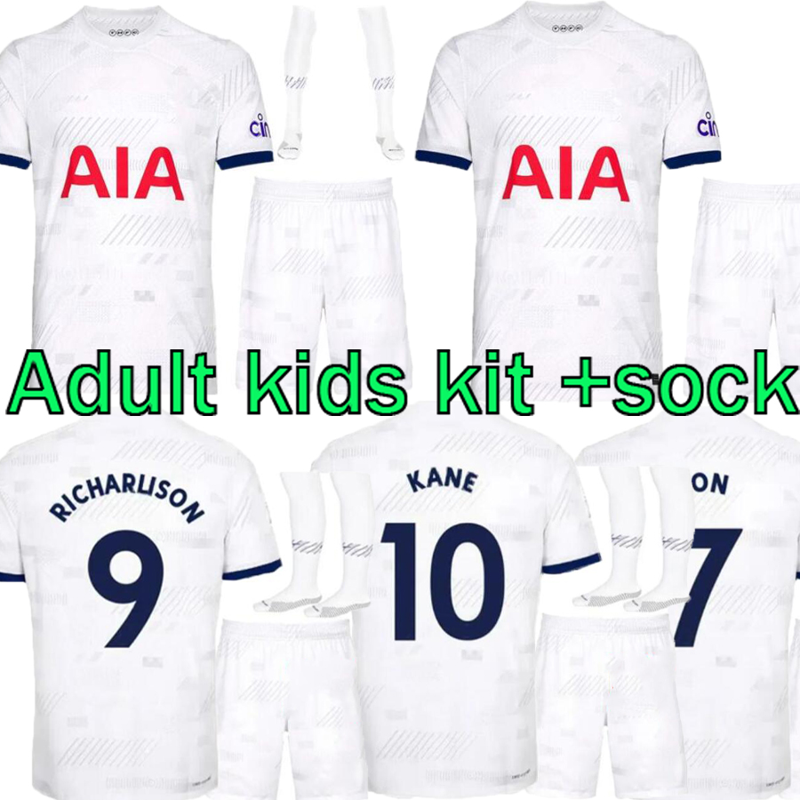

23/24 SON Soccer Jerseys third LUCAS LLORIS ROMERO PERISIC adult kids kit sock KULUSEVSKI BENTANCUR KANE RICHARLISON PEDRO PORRO Football shirt, Gold
