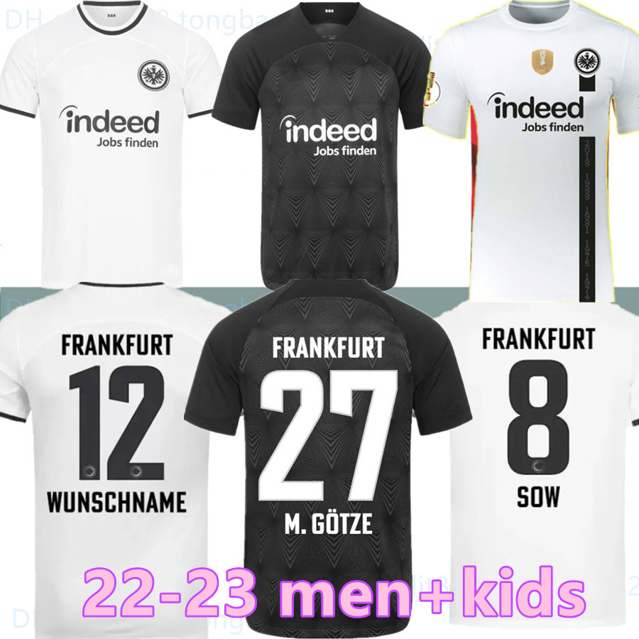 

2023 2024 Eintracht Frankfurt Soccer Jerseys KAMADA M.GOTZE JAKIC KOLO MUANI BORRE RODE SOW ALARIO KNAUFF LINDSTROM TUTA 22 23 24 football men and kids shirt, 22-23 away