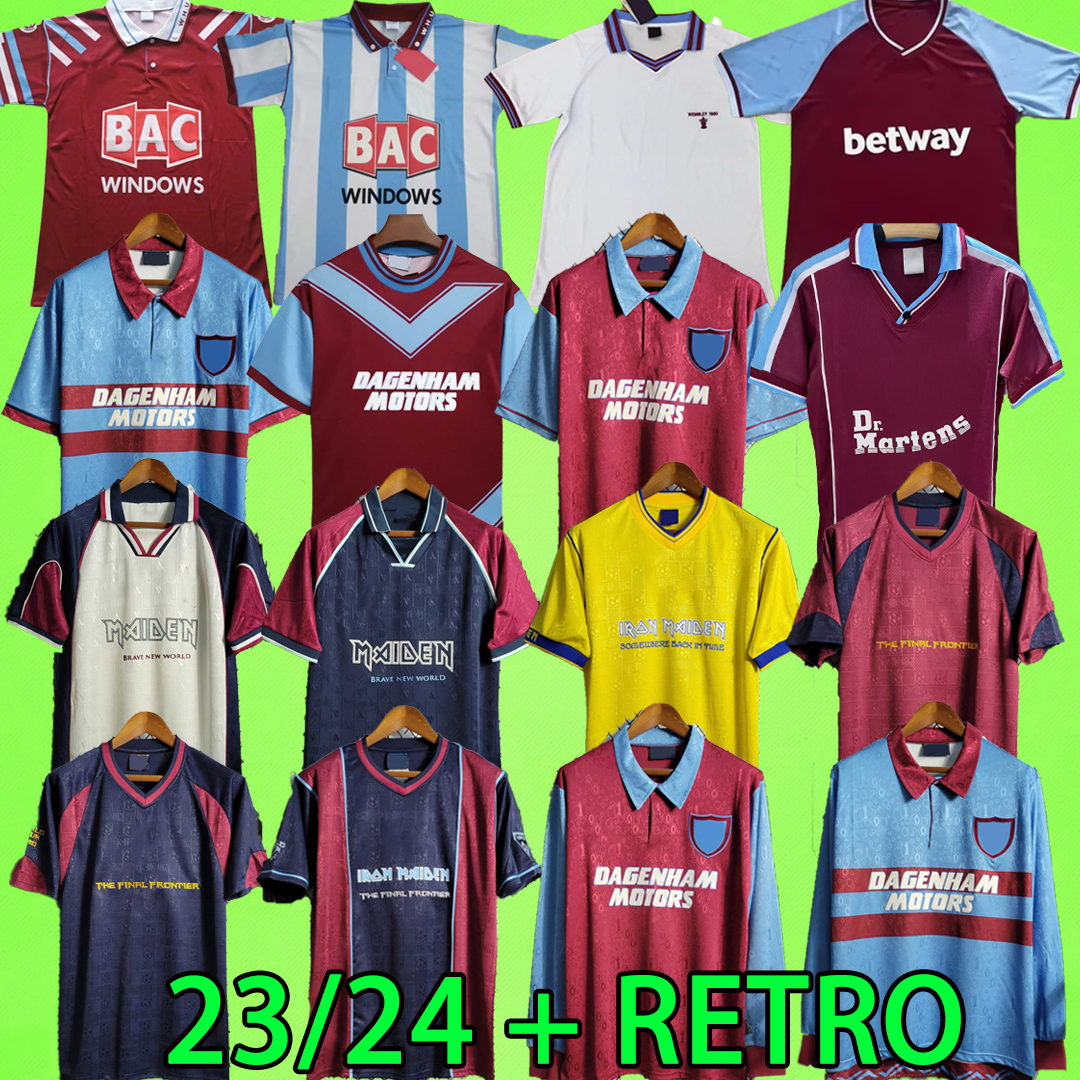 

23 24 HURST 2023 2024 West Hams Retro soccer jerseys 1980 91 92 93 94 95 96 97 98 99 01 Maiden football shirt T Iron UNITEDS PARKER PETERS TEVEZ BONDS DI CANIO BROOKING uTDs