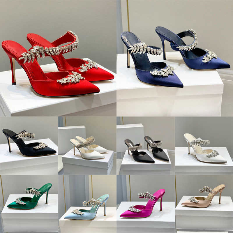 Women Pumps Pointed Toe Baotou slippers 9cm Thin High Heels Rhinestone Bling Party high-heeled shoes for Style Summer and Spring multi-function desi