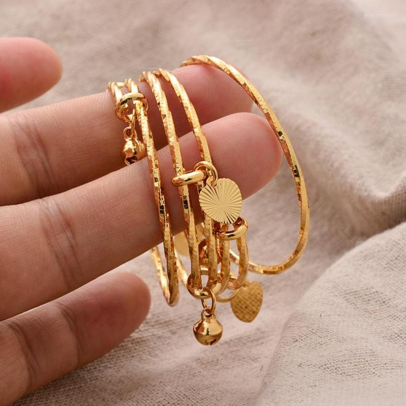 

Bangle Luxury Baby Bracelets Gold Color Dubai Kids Child Jewelry Birthday Gift