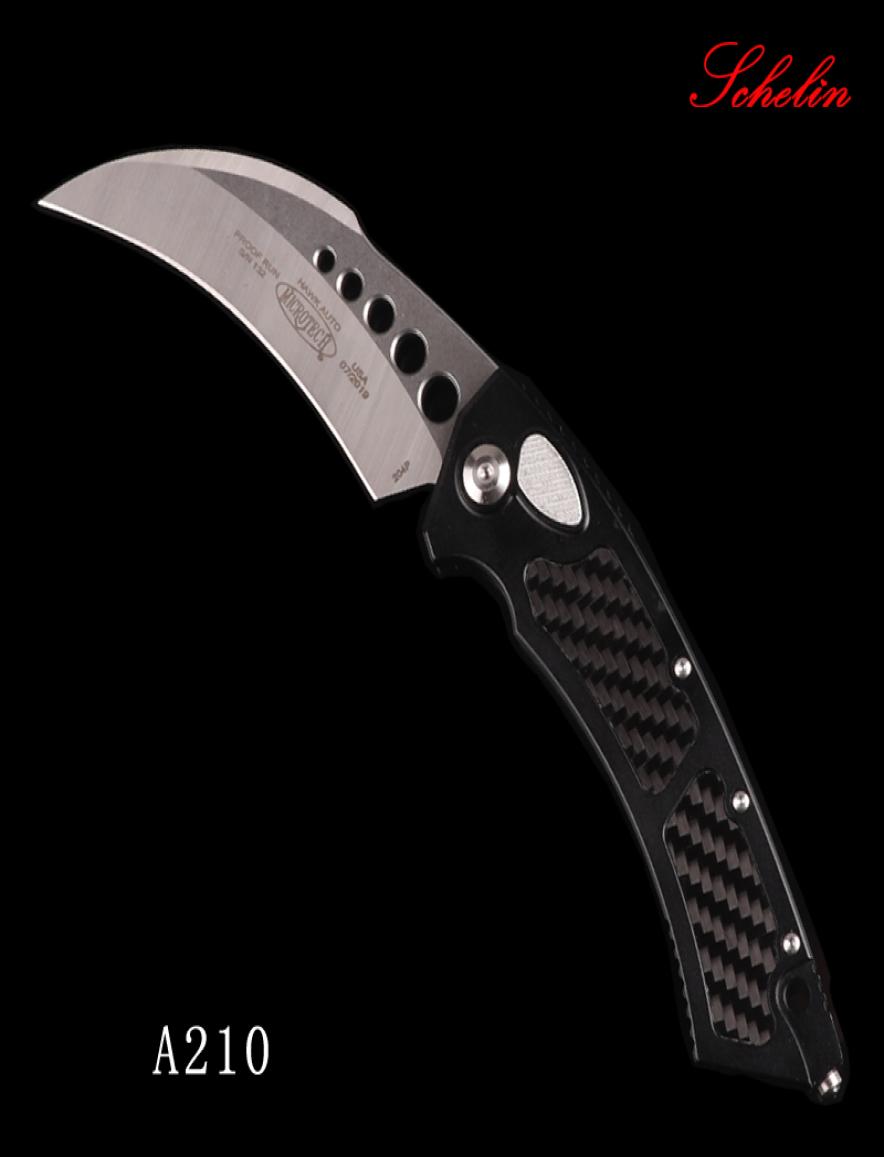 

automatic knife Carbon fiber sheet handle mt 16610 Hawk atuo knives stonewash pocket knif survival outdoor sport folding ot f kni2793622