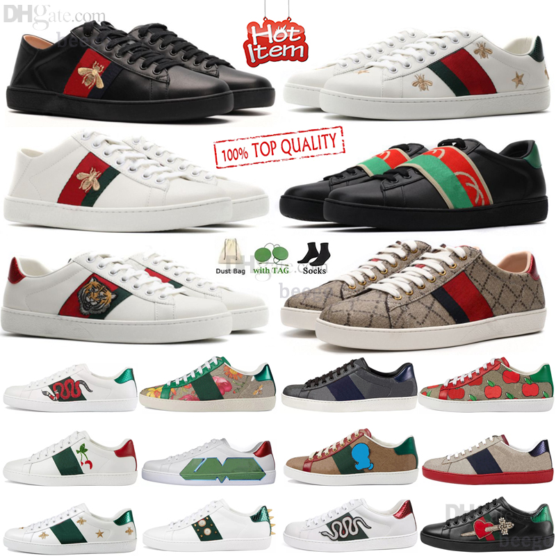 

Designer Casual Shoes Men Women Bee Ace Sneakers Chaussures Leather Trainers Embroidery Stripes Sneaker White Color Walking Sports Shoe Size, #29