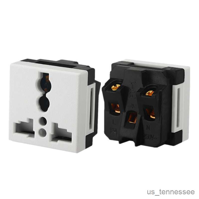 Power Plug Adapter 36x36 Euro Panel Mount Snap in Universal Desktop Socket Outlet Receptacle Electric shock With safety door R230612-image-876369897