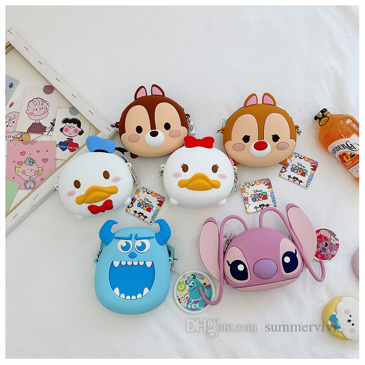

Kids silicone handbags girls boys cute cartoon modelling single shoulder bag children messenger mini purse Z2592