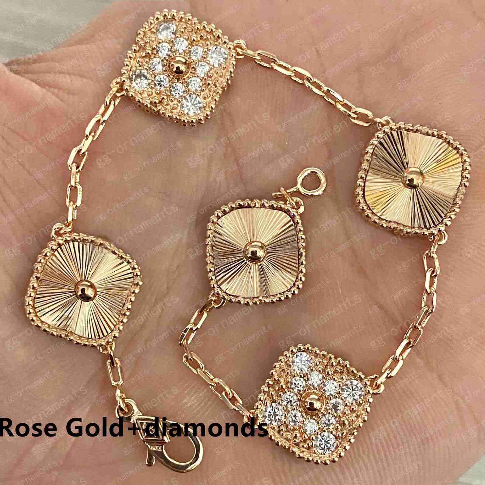 

with Diamond designer bracelet 20 Colors Fashion Classic 4/Four Leaf Clover Charm Bracelets Bangle Chain Agate Shell Wedding cjeweler for mens womens gifts 21cm