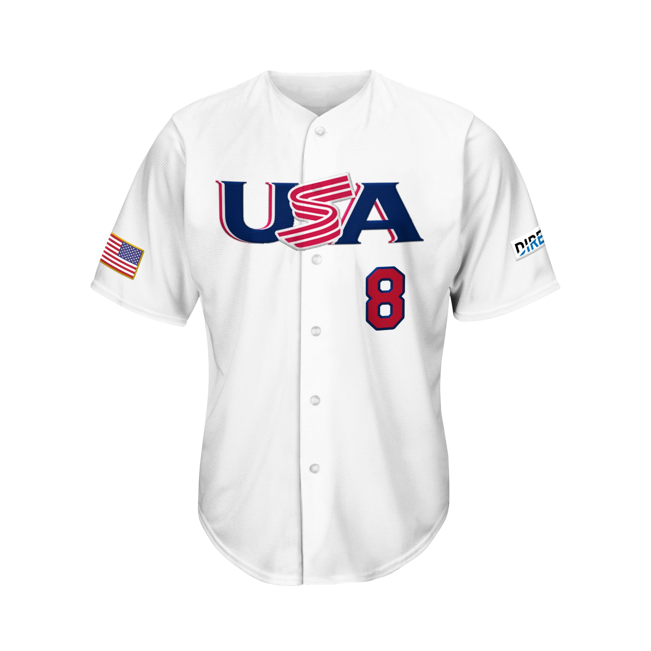 

Custom Baseball Jersey USA Shirts White Printed Personalized Name Number Uniforms for Men Women Youth Plus Size, Color 2