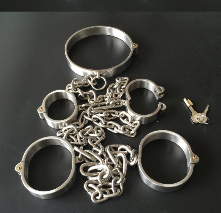 

Stainless steel lock handcuffs feet shackles shackles Torture devices Prisoners male sex tools Metal shackles sm torture devices sex toys