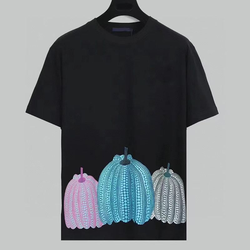 

Men's T-shirt Fashion casual Power magic pumpkin print round neck short sleeve soft and comfortable designer women's T-shirt, Black