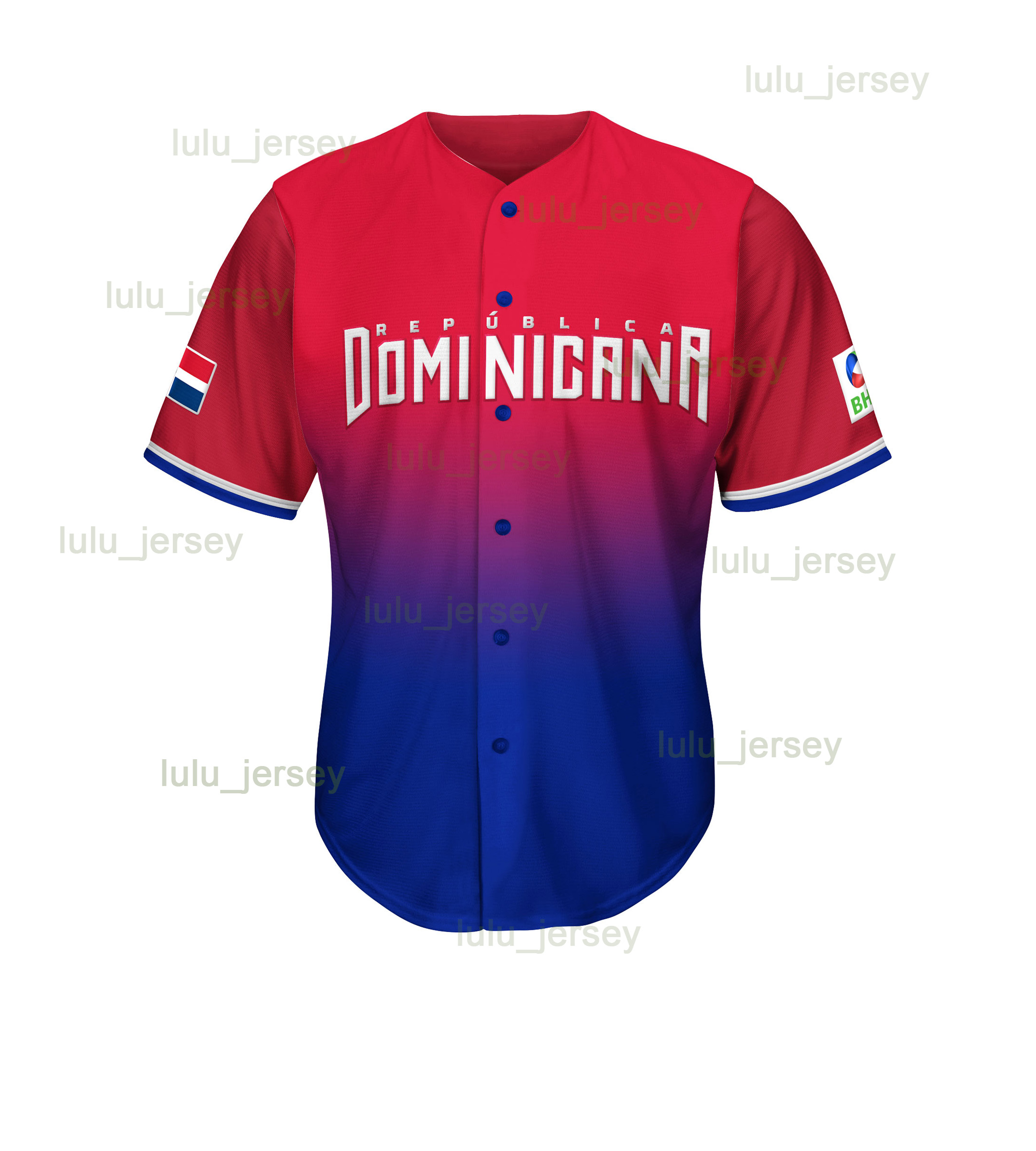 

Custom Baseball Jersey 2023 World Dominicana Shirts Printed Personalized Name Number Uniforms for Men Women Youth Plus Szie, Color 2
