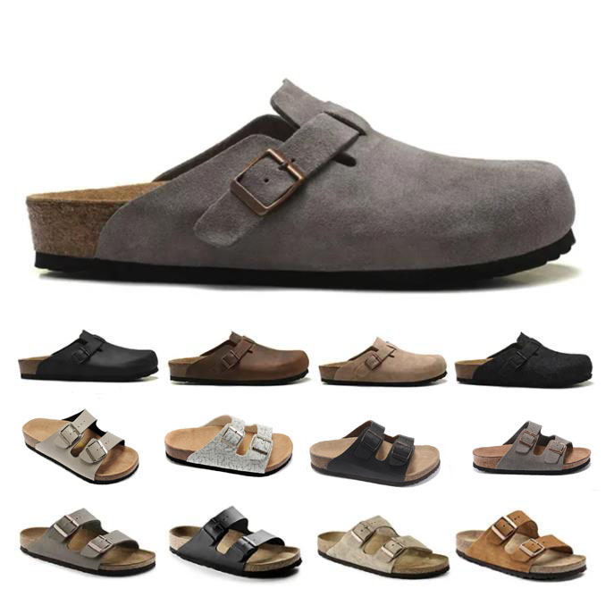 

Designer Boston Summer Cork Flat Slippers Fashion Leather Slide Favourite Beach Sandals Casual Shoes Clogs for Women Men Arizona Mayari, 9#