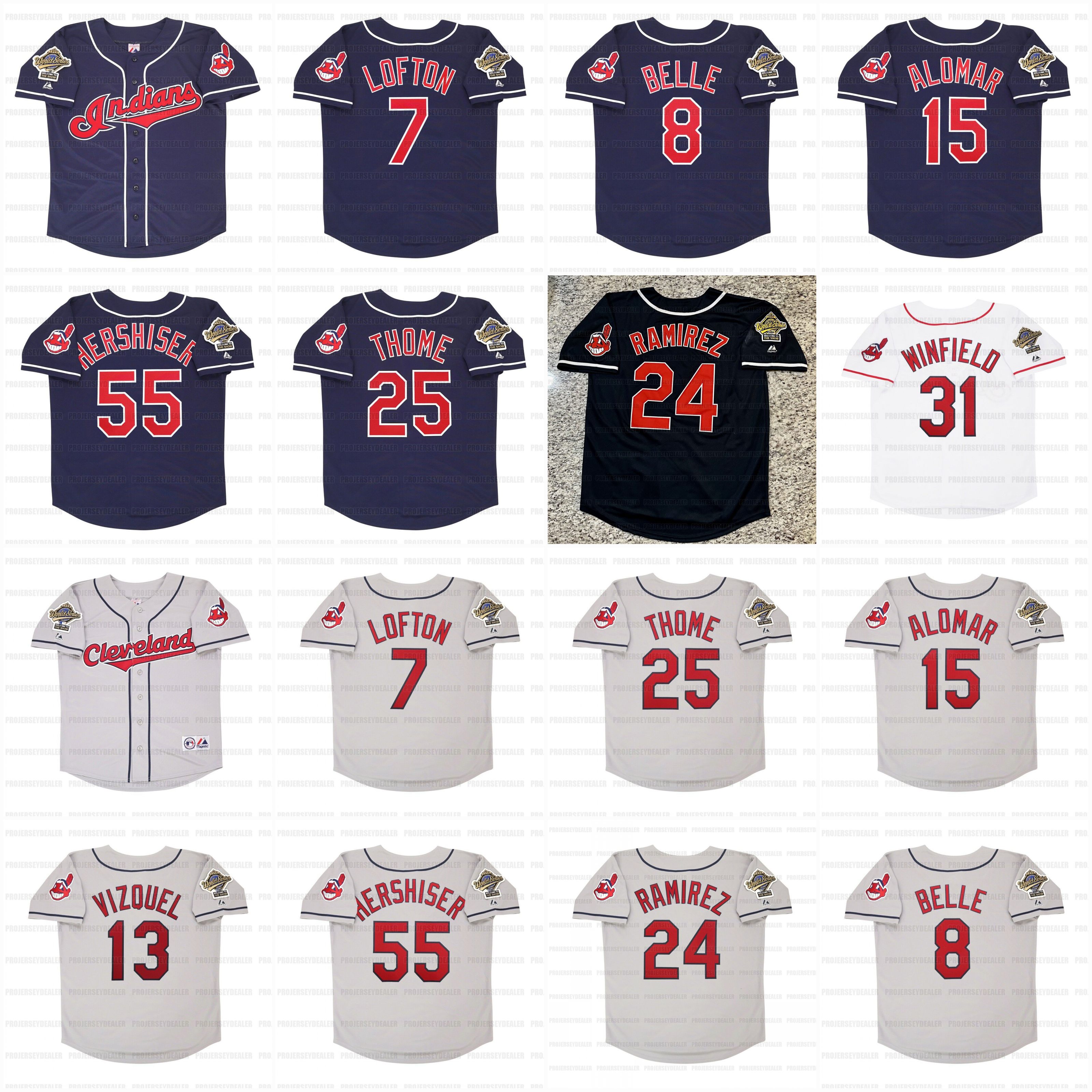 

Ceveland Kenny Lofton Indians Baseball custom Jerseys Albert Belle Sandy Alomar Jim Thome Dave Winfield Orel Hershiser Manny Ramirez Omar Vizquel fast shipped, Blue