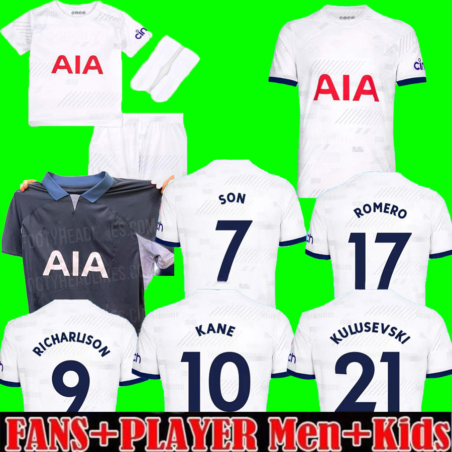 

22 23 24 TOTTENHAMS KANE SON RICHARLISON Soccer Jerseys PEDRO PORRO KULUSEVSKI HOJBJERG Away 2022 2023 PERISIC DANJUMA ROMERO TOtTENham Football kit shirt Men kids, 23 24 home