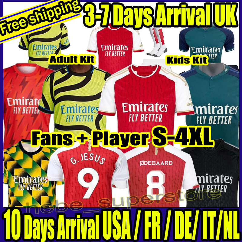 

S-4XL 23 24 G.JESUS Soccer jerseys version Gunners Fans Player 2023 2024 NICOLAS CEBALLOS SMITH ROWE WILLIAN TIERNEY ODEGAARD SAKA THOMAS Football shirt, 23-24 home