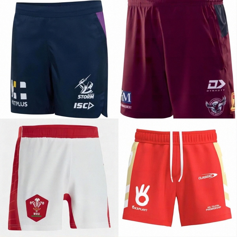 

23 summer Men's NRL Rugby League Jerseys pants Melbourne Storm parramatta eels short shorts Brisbane Broncos NSW penrith panther shorts size S-3X Q6jM#, Yellow