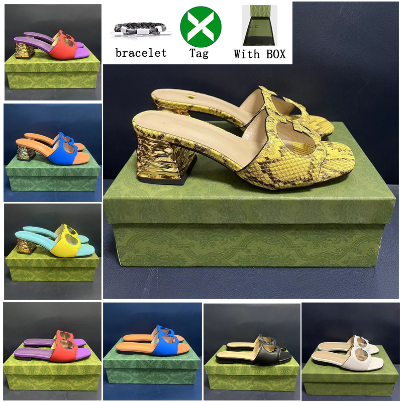 

Leather Mid Heel Ladies Sandals Slippers Luxury Designer Fashion Ladies lnterlocking G Flats Ankle Buckle Rubber Sole Mules Summer Beach Sexy Wedding Shoes Eur 35-42, # 35