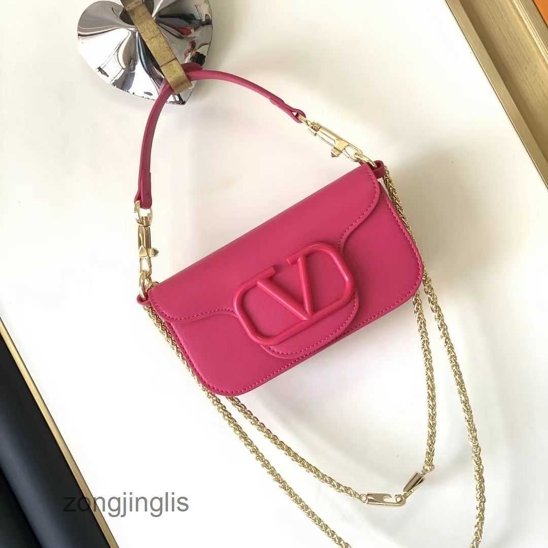 

Classic Handbag Bags Designer Gold Valentino Fashion Women Women's Chain Cowhide Shoulder Crossbody Colorful Buckle Mini Und SLGZ, Red large size with a length of 27cm