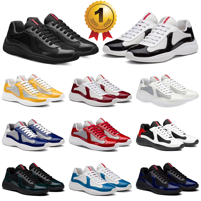 

Men Americas Cup Shoes America Designer Leather Sneakers Patent Leather Flat Trainers Black Mesh Lace-up Outdoor Runner Trainers Sport Shoes Dhgate Platform 38-46