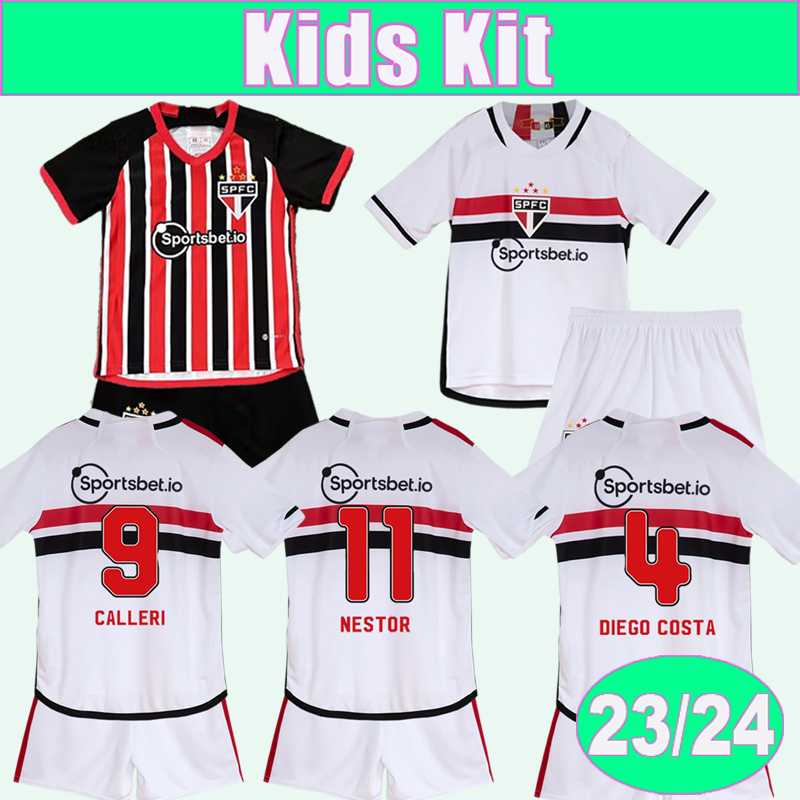 

23 24 Sao Paulo Kids Kit Soccer Jerseys ARBOLEDA CALLERI GABRIEL NESTOR DIEGO COSTA Home Away Child Suit Football Shirt Short Sleeve Uniforms, Tz13205 23 24 home no socks