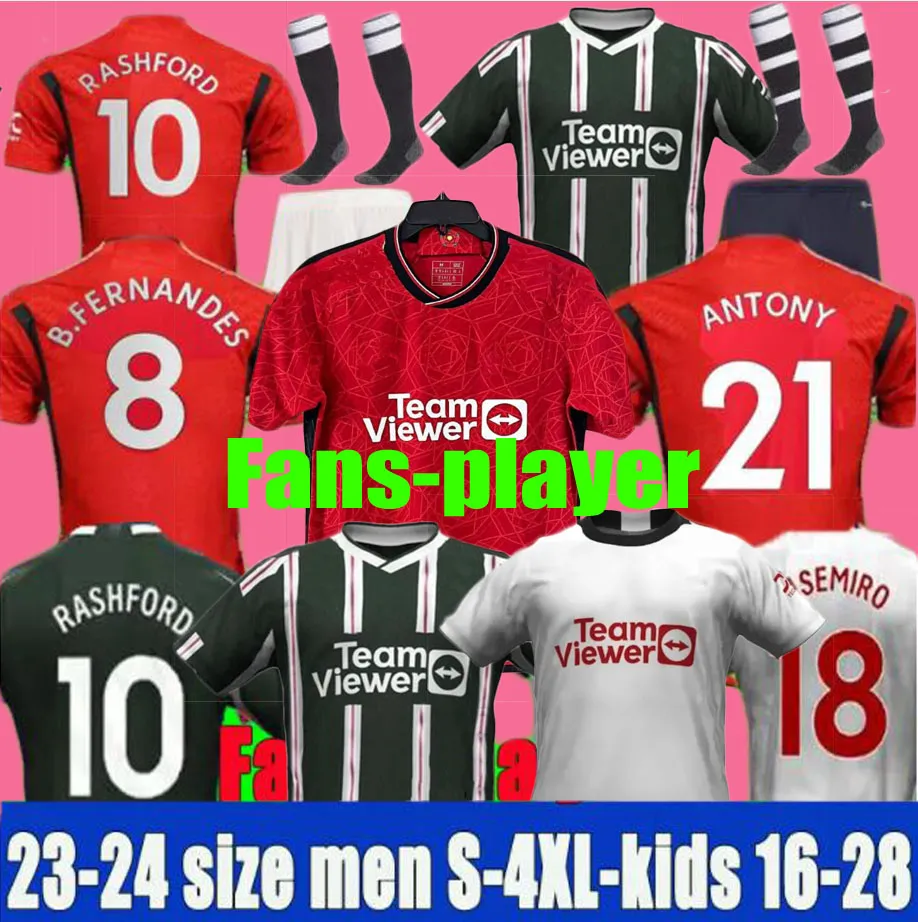 

Fans Player 22 23 24 SANCHO soccer jerseys BRUNO FERNANDES RASHFORD football shirt 2023 2024 men kids kit MARTINEZ CASEMIRO ANTONY MANCHESTERS Garnacho WEGHORST, 23-24 3rd full set