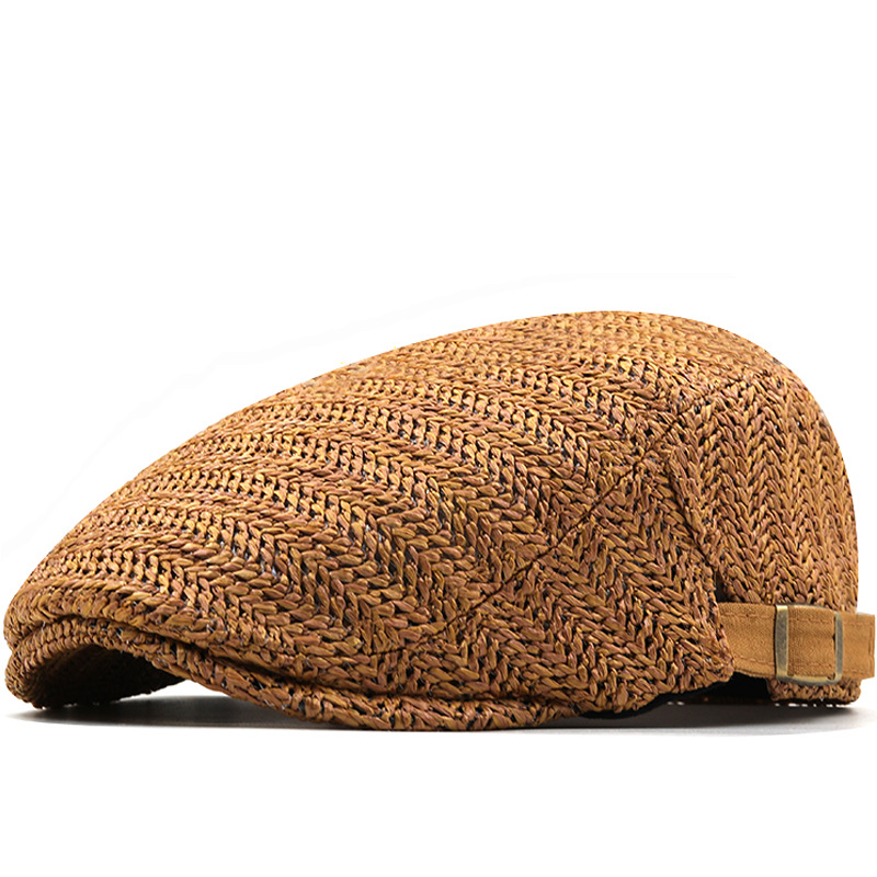 

Vintage Cotton Newsboy Cap Summer Autumn Man Hat Casual Plaid Golf Hats Women Boina Cabbie Hat Brand Flat Caps For Men, Khaki