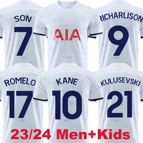 

23 24 KANE SON BERGWIJN Soccer Jerseys HOJBJERG KULUSEVSKI Away 2023 2024 LUCAS DELE Third 3rd Football kit shirt BRYAN tops Men kids sets DHA, 23/24 home kids