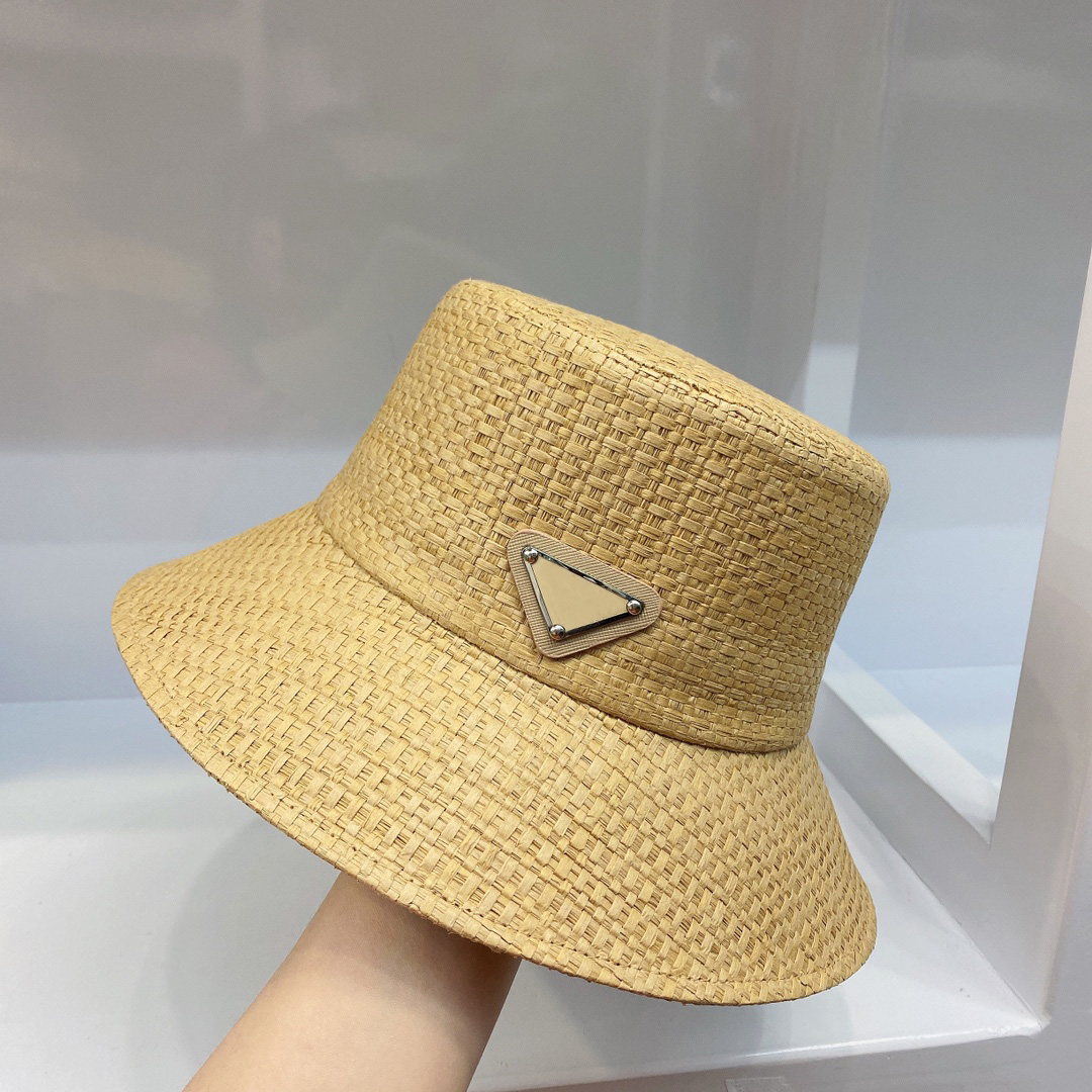 

Design Textile Luxury Designer Unisex Simplicity Trend Bucket Hat Fashion Classic Straw Hat Sun Protection Casual Solid Color