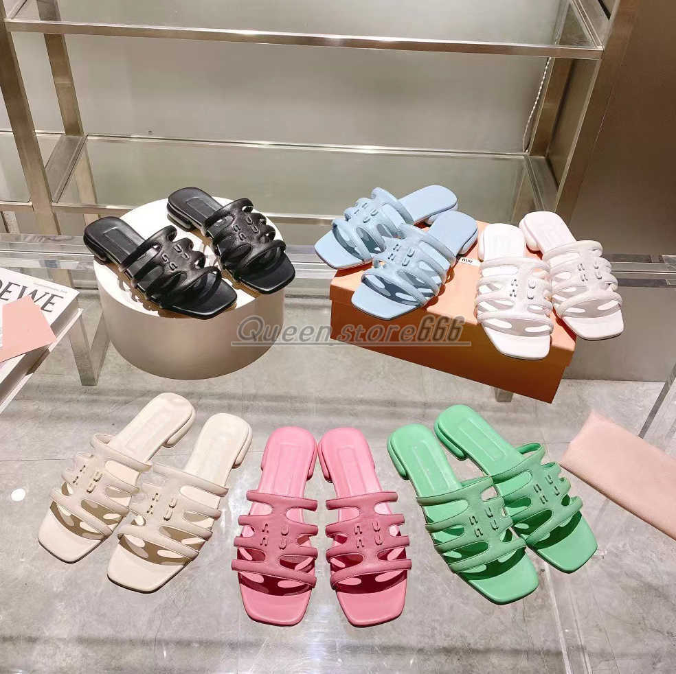 

Summer Fashion Slippers Women Designer Flat Bottom Hollow Sexy Sandals Open Toe Classic Casual Home Shoes High Quality Factory Shoes 35-41, Beige