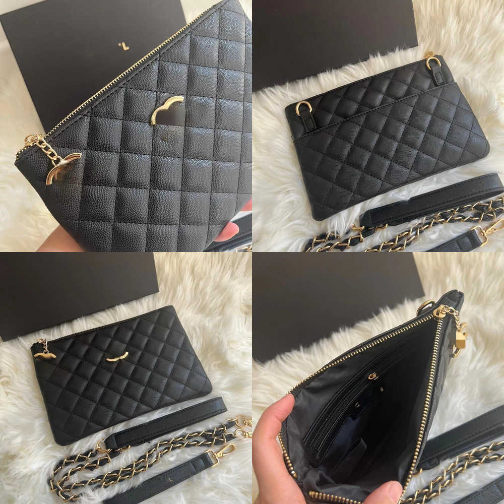 

designer Handbag Channel Bag Points Gift Bag Chain Diamond Checker Pattern Handheld Bag Women's Handheld Bag, Black+box