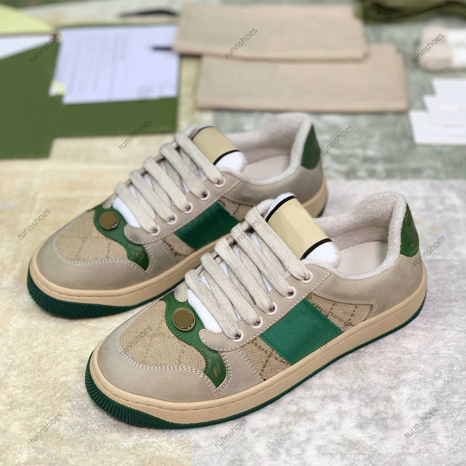 

top quality Casual Shoes Brand Designer Dirty Classic Letter Stripe Embroidery Print Low-top Sports Shoe Men Women Outdoor Leisure Vintage Runner 36-45, Color16