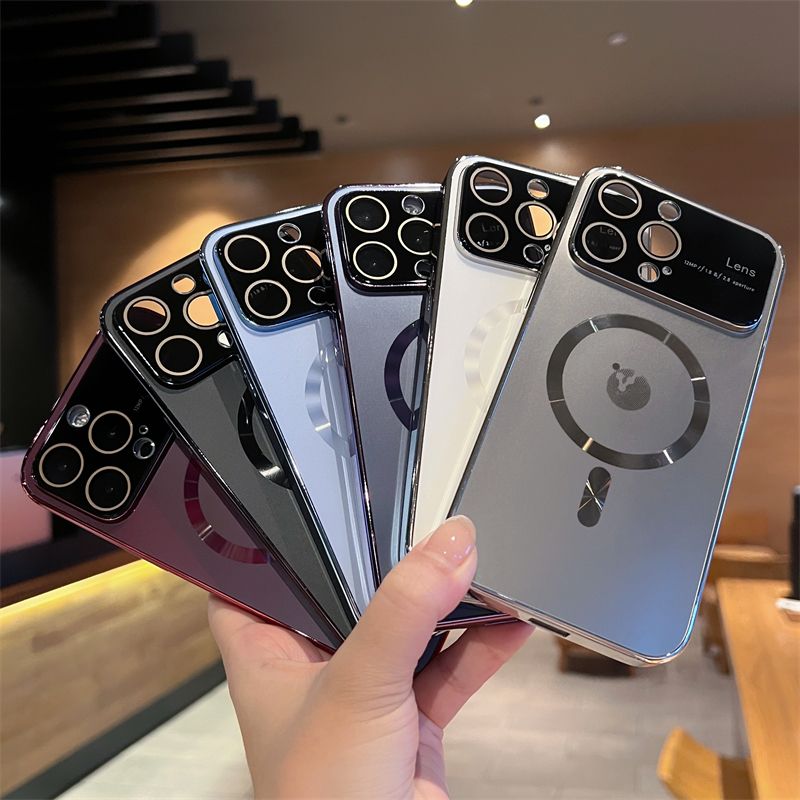 

Matte Magnetic Wireless Charging Case for iPhone 14 ProMax 14 13 Pro Max Plus Luxury Magsafing Shockproof Plating Cover