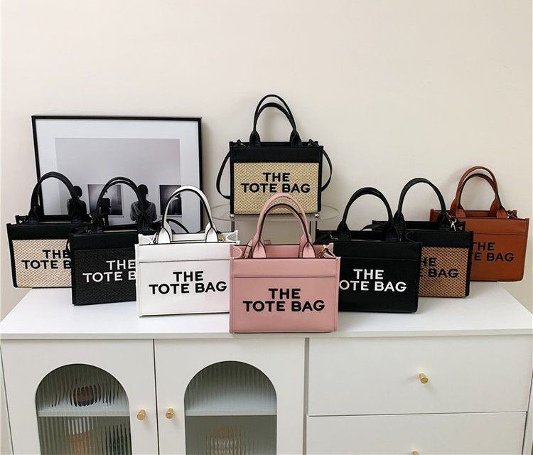 

MJ the tote bag designer bagHigh sense portable capacity woven large women's summer shoulder bag straw texture Tote Bag, #6