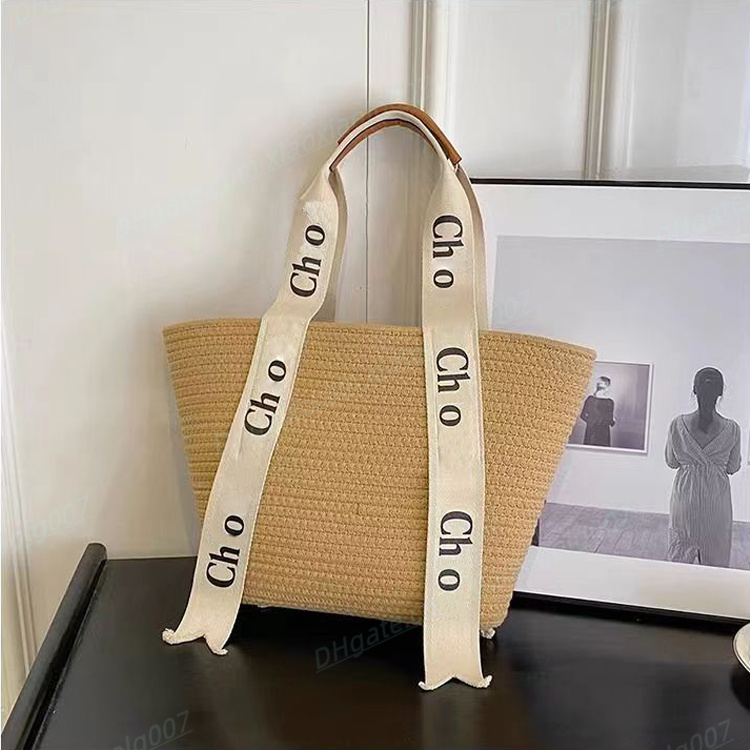 

Lafite grass Woven Beach bag handbag Vegetable basket Top Luxuries Women Beach bag Shopping bags Totes Large capacity Designers Shoulder bag Hand clutch bags, White