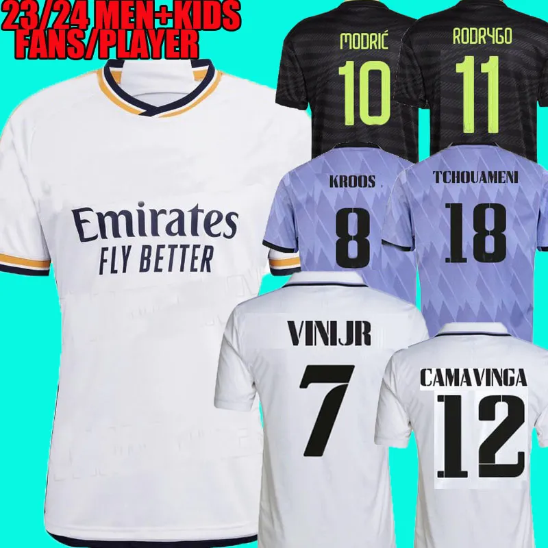 

2023 BELLINGHAM VINI JR soccer jerseys Tchouameni 22 23 24 football shirt Real Madrids CAMAVINGA ALABA MODRIC Rodrygo 11 Camisetas men kids kit uniforms fans player, 22/23 third lfp