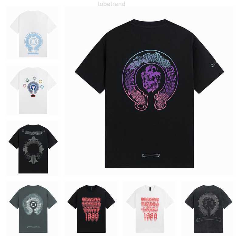 

Mens T Shirts CH 2023 Letter Embossed Horseshoe Sanskrit Cross Pattern Tees Designer Pullover Tops Short Sleeve Cotton Classic Chromes Tshirts For Sale Size S-XL, 26