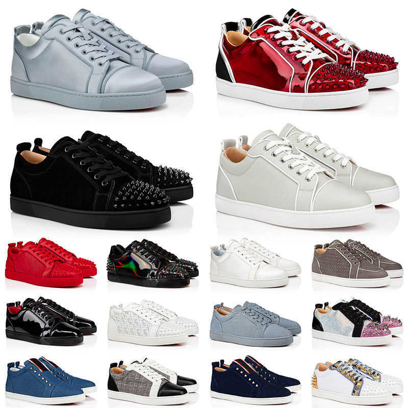 

Christians Red Bottomed 2023 Designer Mens s Shoes Platform Sneakers Leather Rivets Loafers Men Women Fashion Low Cut Vintage Spikes Falt Trainers Eur 35-47 7PLQ, 16