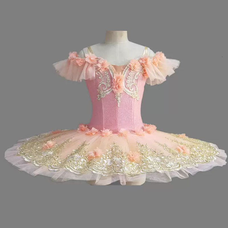 Dancewear Flower Professional Ballet Tutu White Swan Lake Platter Tutu Romantic Ballerina Party Dance Costume Balett Dress Girl Women 230612-image-1059560287