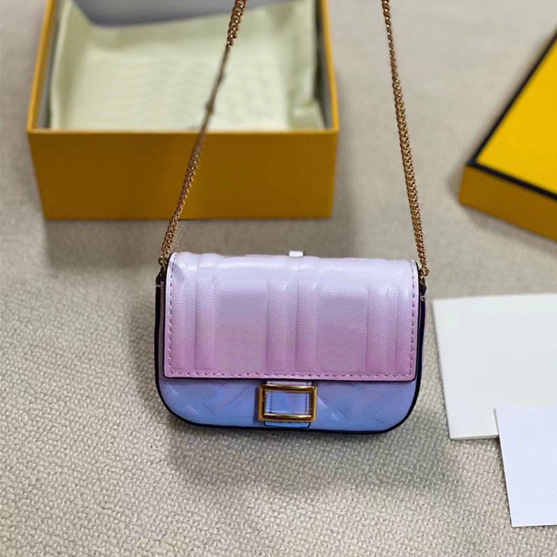 

Nano Baguette Shoulder Bag Genuine Leather Chain Mini Crossbody Bags Fashion Letters Snap-Fastener Coin Purse Card Holder Hand Wallets Pendant