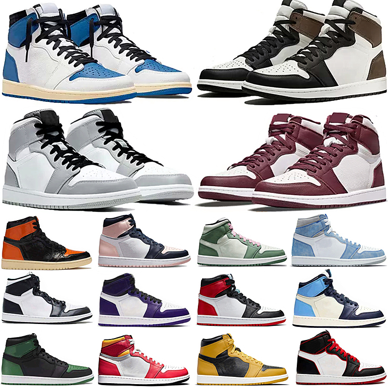 

1 1s Mens Basketball Shoes Spider Verse Bred Patent Lost Found Gorge Lucky Green University Blue Chill Royal Toe Dark Mocha Marron Men women sports Sneakers, 13