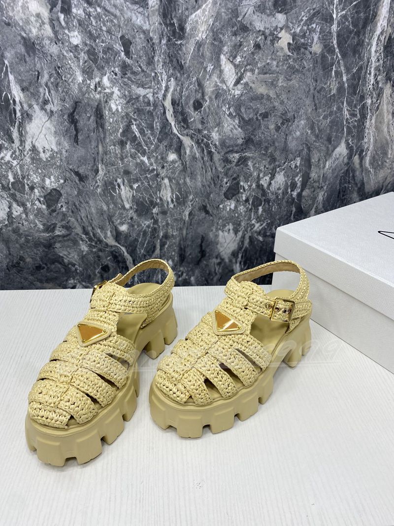 

Monolith raffia sandals 1X138N Sandali Monolith crochet cage sandals Monolith tessuto intrecciato platform sandals triangle sporty pattern Designer sandal, Shipping supplement