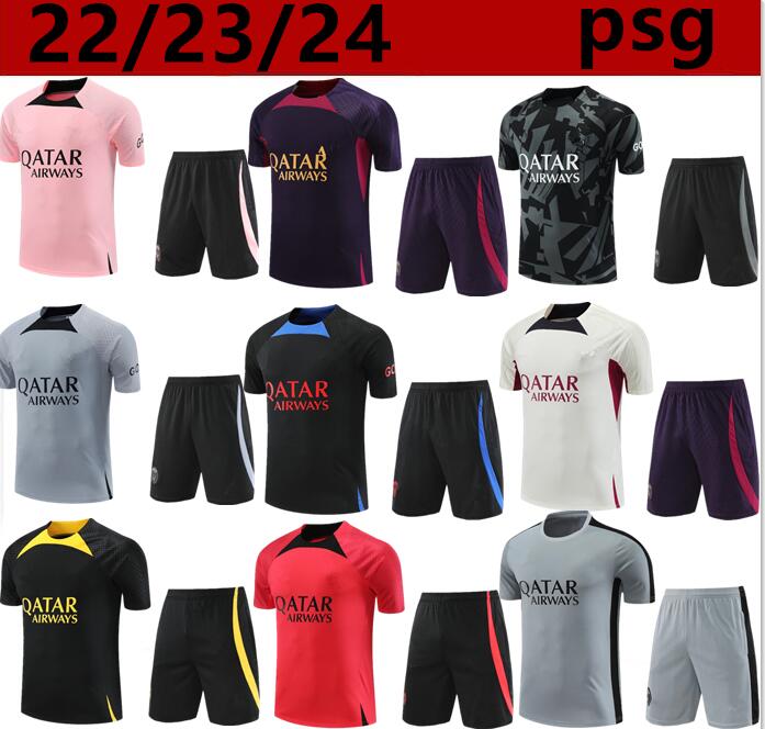 

22/23/24 PSGS Sportswear 23/24 MBAPPE NEYMAR JR Sportswear Men Training Shirt Short Sleeve Tank Top Soccer Shirt Uniform chandal Adult Sweatshirt