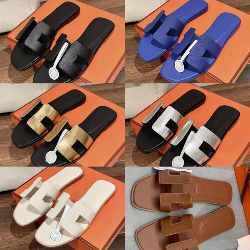 

Top Quality Slipper Sandals Genuine Leather Slides h Women Slippers Ladies Flip Flops Mules Office Sliders Wedding Dress Shoe Leather Stylish Solid with box 35-42, 00