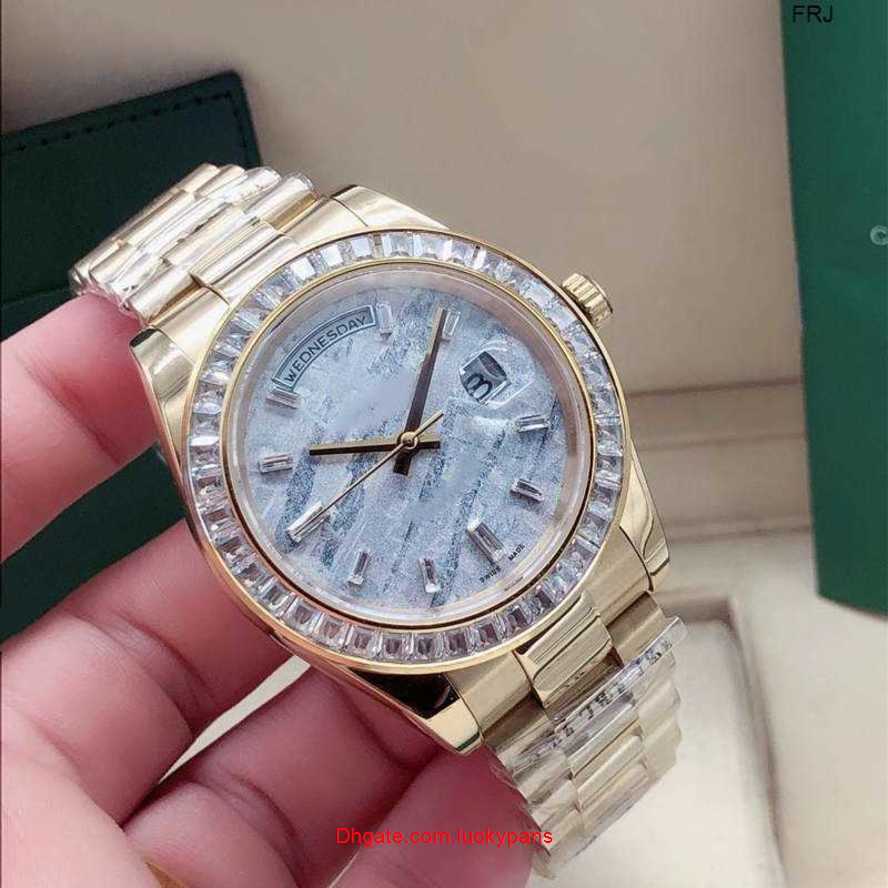 

R olax Watch Diamond Fashion Mens Meteorite Surface Automatic Mechanical Watch 41mm Square Diamond Bezel Stainless Steel Folding Buckle Waterproof Frj KN8A, Customize