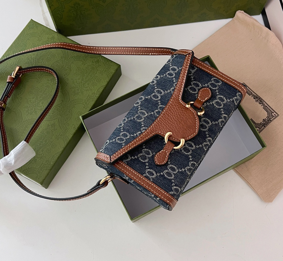 

Designer shoulder bag luxury marmont handbags womens phone bags Top-quality leather horsebit 1955 mini crossbody purses ladies fashion clutch with box G296A, 699296#double g design