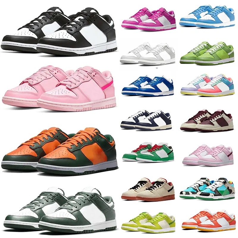 

2023 Men's shoes women's flat sneakers low panda white black gray fog three pink olive GAI men's casual sneakers jogging walking, Miami hurricanes