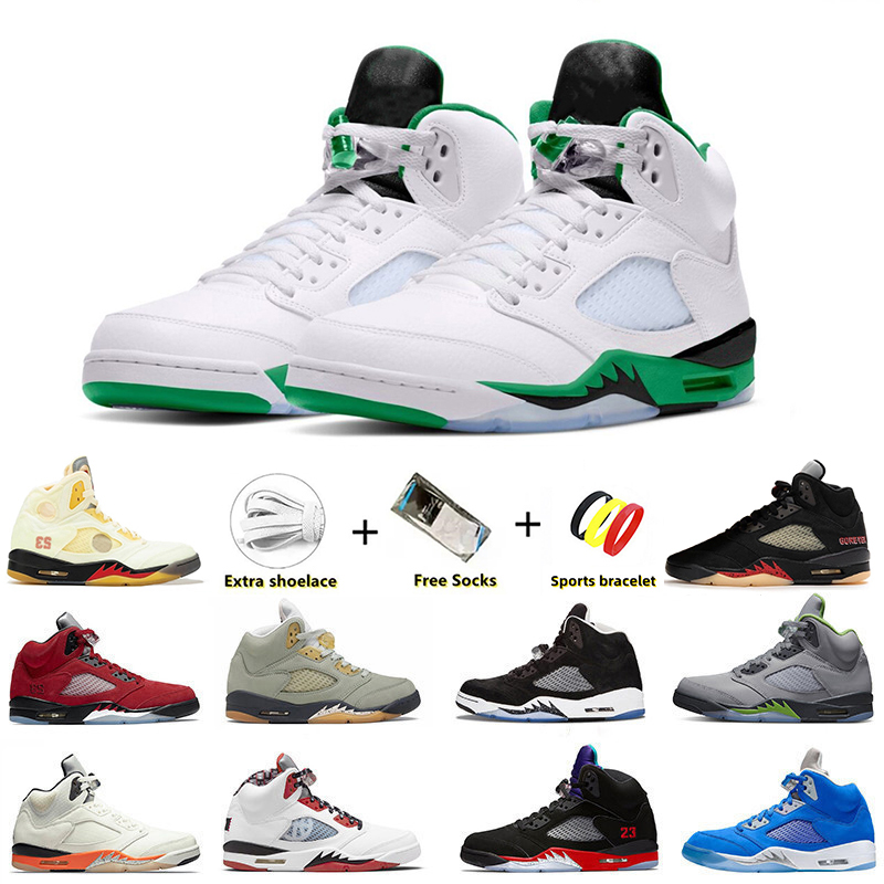 

Lucky Green Jumpman 5s mens basketball shoes 5 Raging Bull OG Black Metallic What The White Cement DJ Khaled x Crimson Bliss University Blue trainer sports sneakers, Color#29