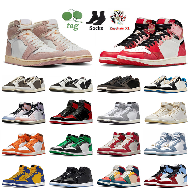 

2023 Basketball Shoes Jumpman 1 Washed Pink 1s Next Chapter Spider-Verse Craft Sail High OG White Cement Denim Mid Space Jam Low Olive Black Phantom Trainers Sneakers, E3 high og hyper royal 36-47