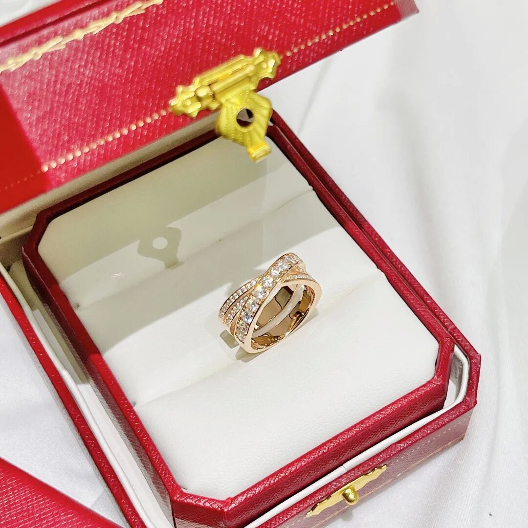 

Luxury designer rings for women fine workmanship personality gold and silver jewelry couple gift pair ring trend big brand diamond ring high quality good