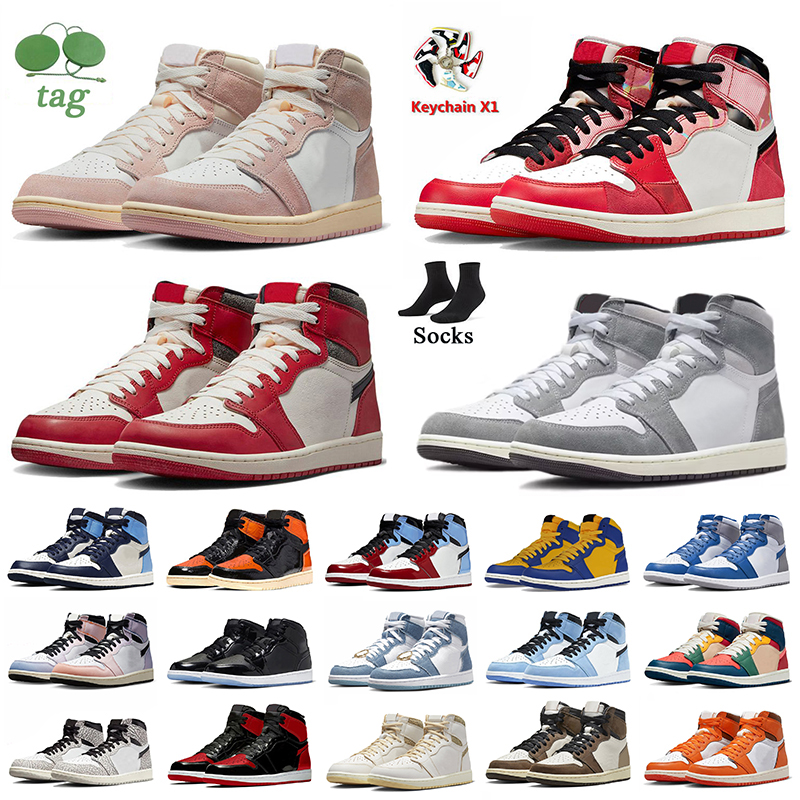 

2023 Washed Pink 1s Basketball Shoes Lost And Found 1 Jumpman Next Chapter Verse Denim OG Heritage Mid Space Jam Trainers Women Mens Sneakers, C17 36-47 skyline