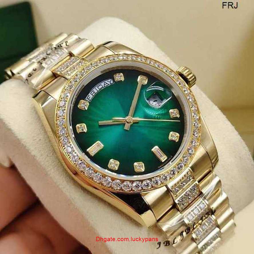 

R olax Watch Diamond Men and Women Watches Luxury Sale Automatic Mechanical Watch 36mm Date Ring Stainless Steel Middle Row with Folding Buckle Sapph 5WMO, Orange